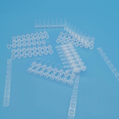 8 tubos de centrífuga blancos del tubo 0.2ml de la polimerización en cadena de la tira 125 palillos/caja para la extracción de la DNA