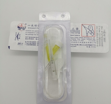24G disponible Y mecanografiar el catéter amarillo del intravenoso para la infusión neonatal pediátrica