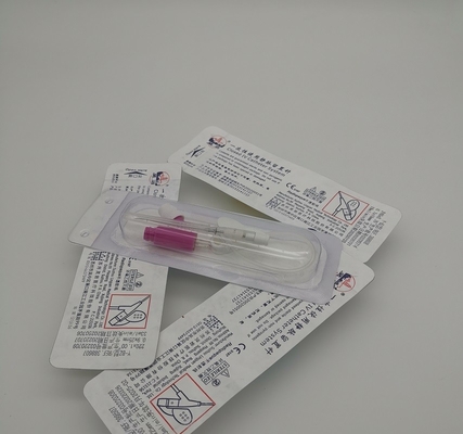 Tipo rosado disponible cánula de la presión positiva de 20G Y del catéter del intravenoso para la transfusión de sangre de la infusión de la emergencia
