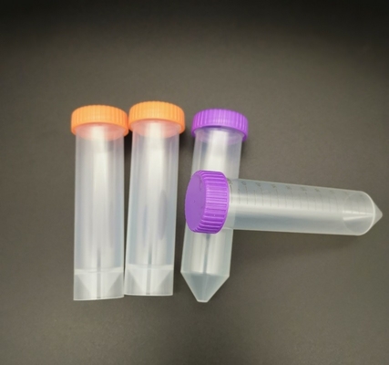Parte inferior redonda del casquillo plano del tubo de centrífuga de los materiales consumibles 10ml del laboratorio médico del polipropileno del HDPE