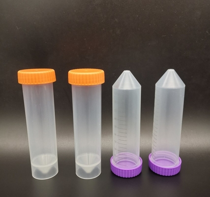 Por esterilizar inferior cónico graduado del tubo de centrífuga del tapón de tuerca de los materiales consumibles 50ml del laboratorio médico