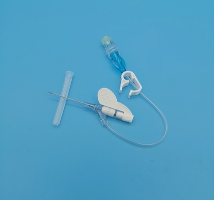tipo disponible infusión rutinaria de la mariposa de la cánula 22G IV para los adultos azules