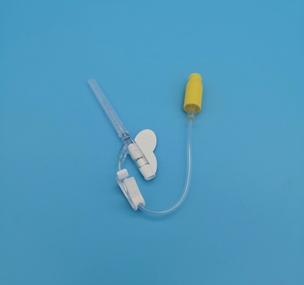IV tipo disponible amarillo infusión neonatal pediátrica de la presión positiva de la mariposa de la cánula 24G