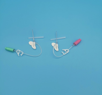 tipo infusión de la presión positiva de la mariposa 18G de la cánula disponible del intravenoso/verde quirúrgicos de la transfusión de sangre